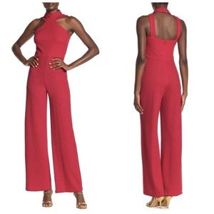 NWT Bebe High neck sparkling jumpsuit